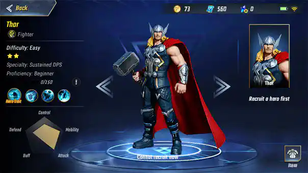 gambar karakter thor di game moba marvel super war